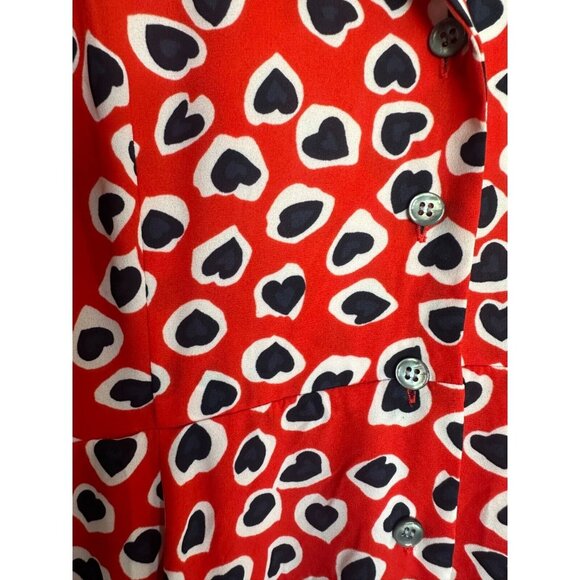 J CREW RED MIDI HEART SHIRT DRESS SZ 12 - Picture 8 of 11